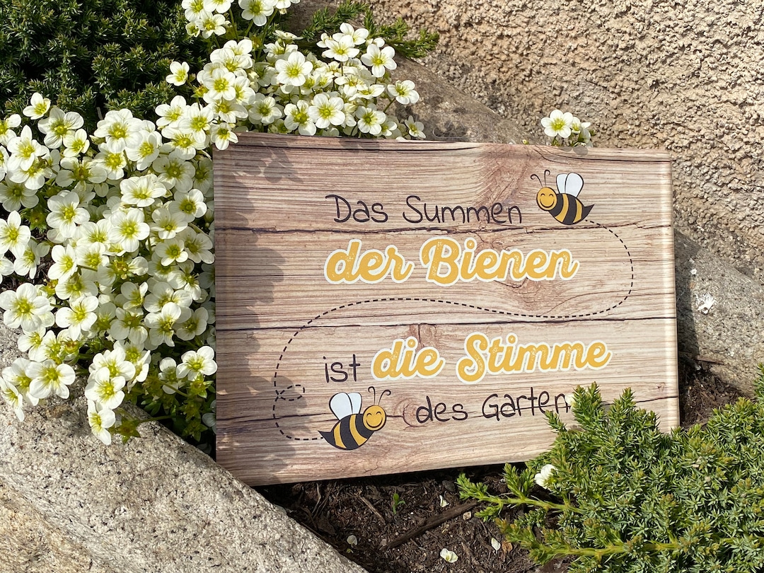 Metall Schild Das Summen der Bienen ist die Stimme des Gartens Etsy.de