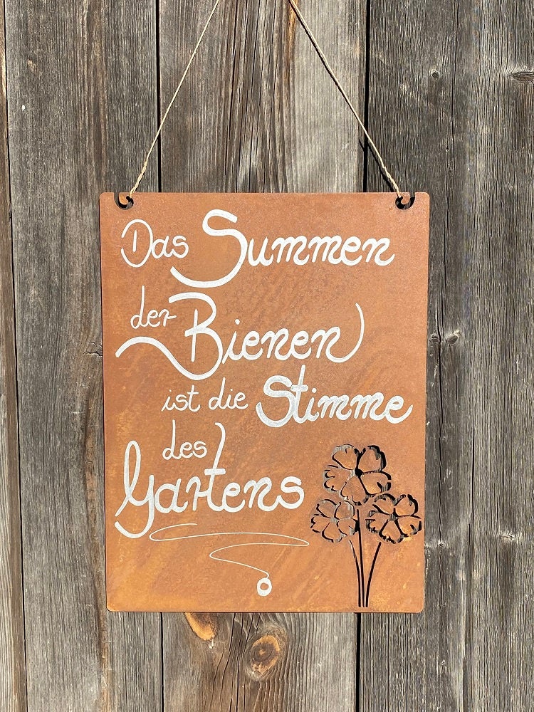 Edelrost Tafel Das Summen der Bienen ist die Stimme des Etsy.de