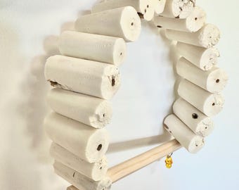 Balanço de madeira Sola para pássaros pequenos e papagaios
