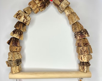 Balanço de mogno para pássaros pequenos e papagaios