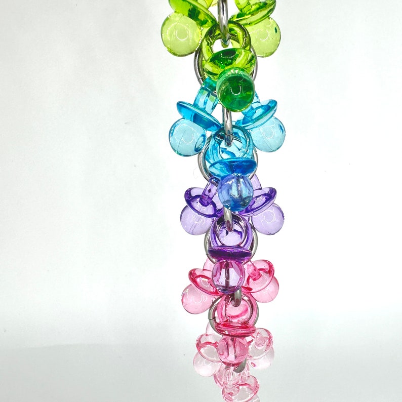 Parrot Pacifier Rainbow Pacifier Chain: Pacifier Bead Chain Small Bird & Parrot Toy - Etsy
