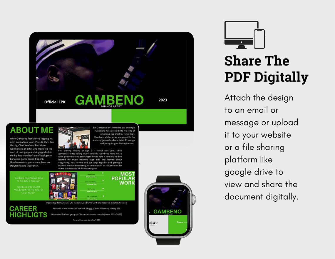 Electronic Press Kit | Media Kit Template for Musicians | Press Kit for ...