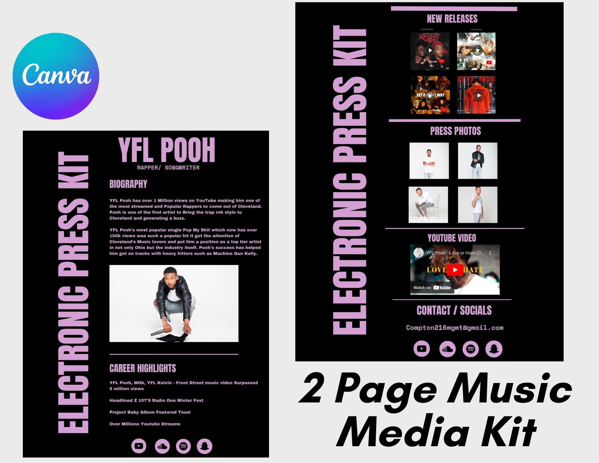 Electronic Press Kit | Media Kit Template for Musicians | Press Kit for ...
