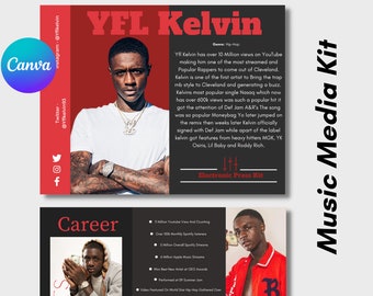 Electronic Press Kit | Media Kit Template for Musicians | Press Kit for Music Artists | Electronic Press Kit | Music EPK | Canva Template