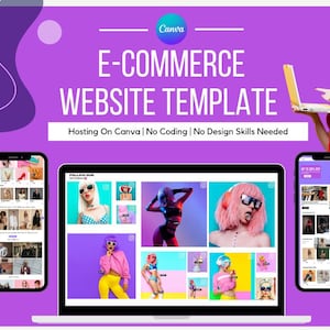 Canva Website Template, Website Templates, Done For You Website, Canva Template Website,  E Commerce Website