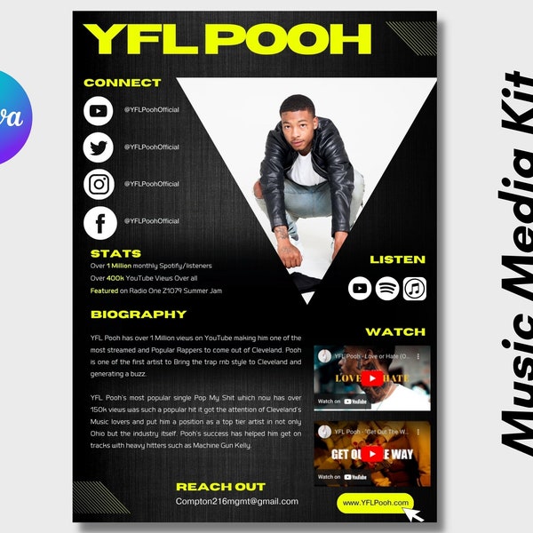 Artist Epk Template Etsy Artist Epk Template Etsy