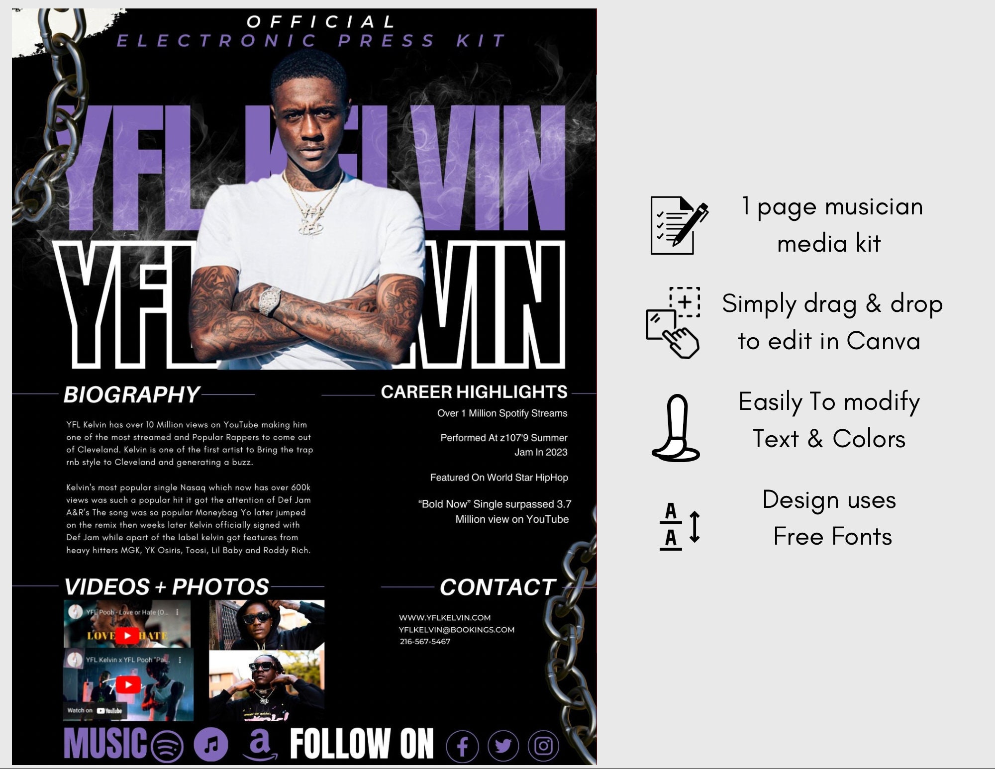 Electronic Press Kit Media Kit Template For Musicians Press Kit For 