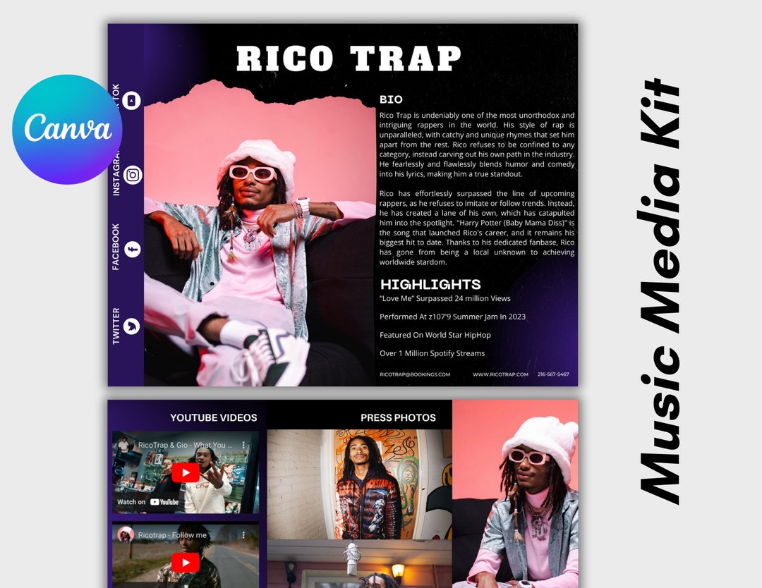 Electronic Press Kit Media Kit Template for Musicians Press Kit for