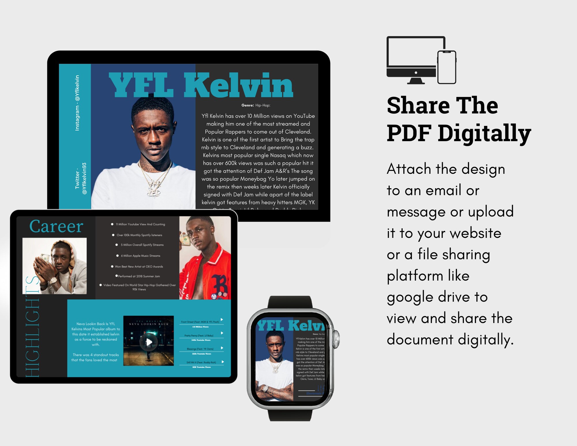 Electronic Press Kit | Media Kit Template for Musicians | Press Kit for ...
