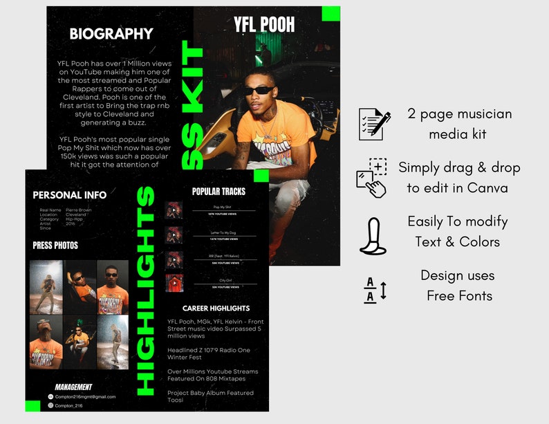 Electronic Press Kit Media Kit Template for Musicians Press Kit for