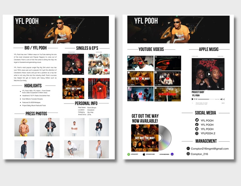 Electronic Press Kit Media Kit Template for Musicians Press Kit for