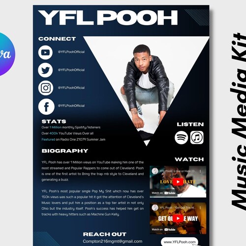 Electronic Press Kit Media Kit Template for Musicians Etsy