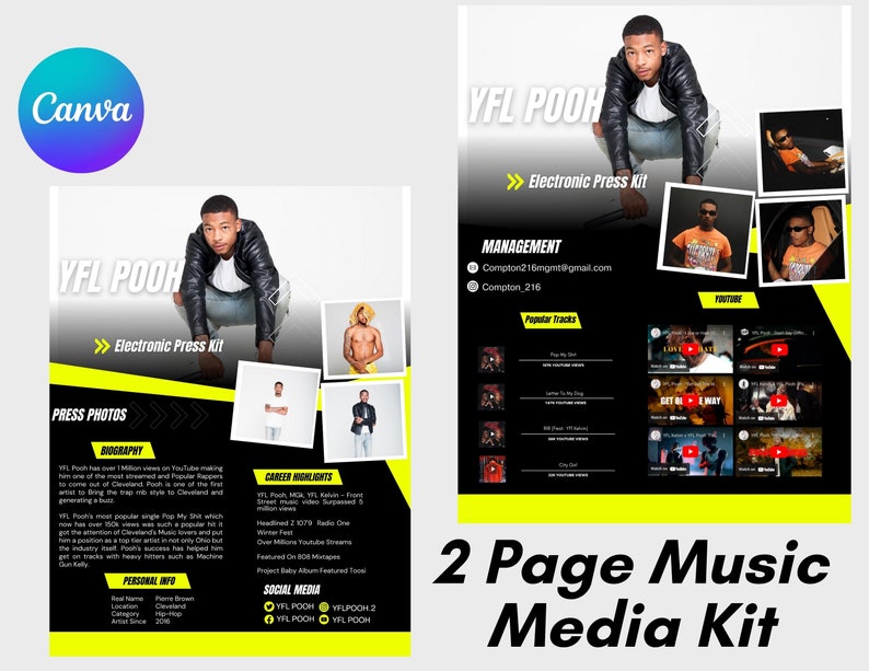 Electronic Press Kit Media Kit Template for Musicians Press Kit for