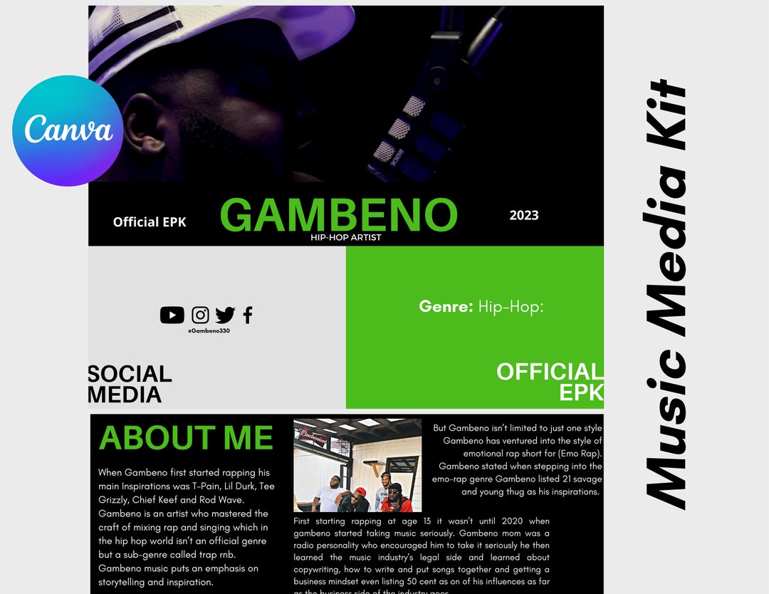 Electronic Press Kit Media Kit Template for Musicians Press Kit for