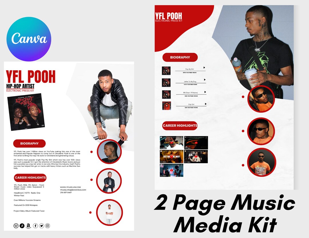 Electronic Press Kit | Media Kit Template for Musicians | Press Kit for ...