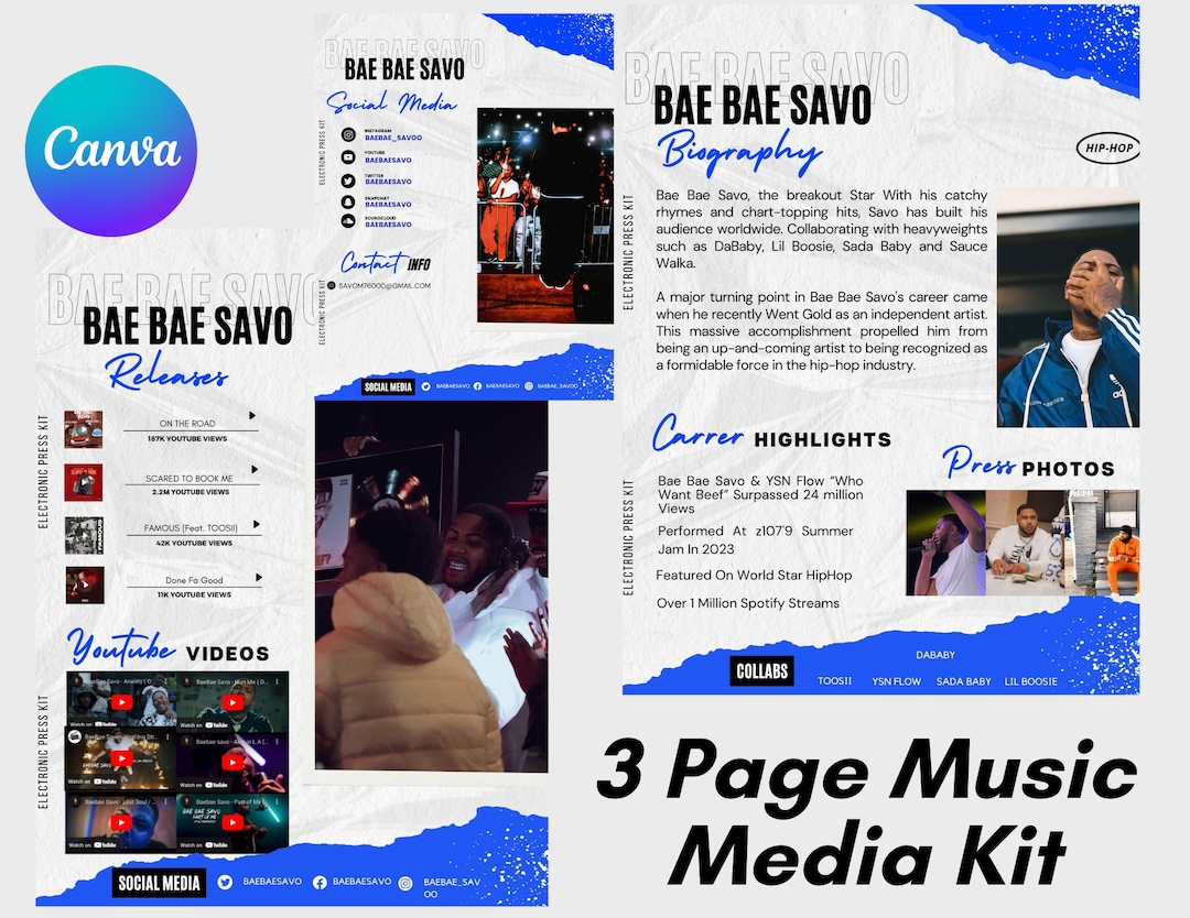 Electronic Press Kit | Media Kit Template for Musicians | Press Kit for ...