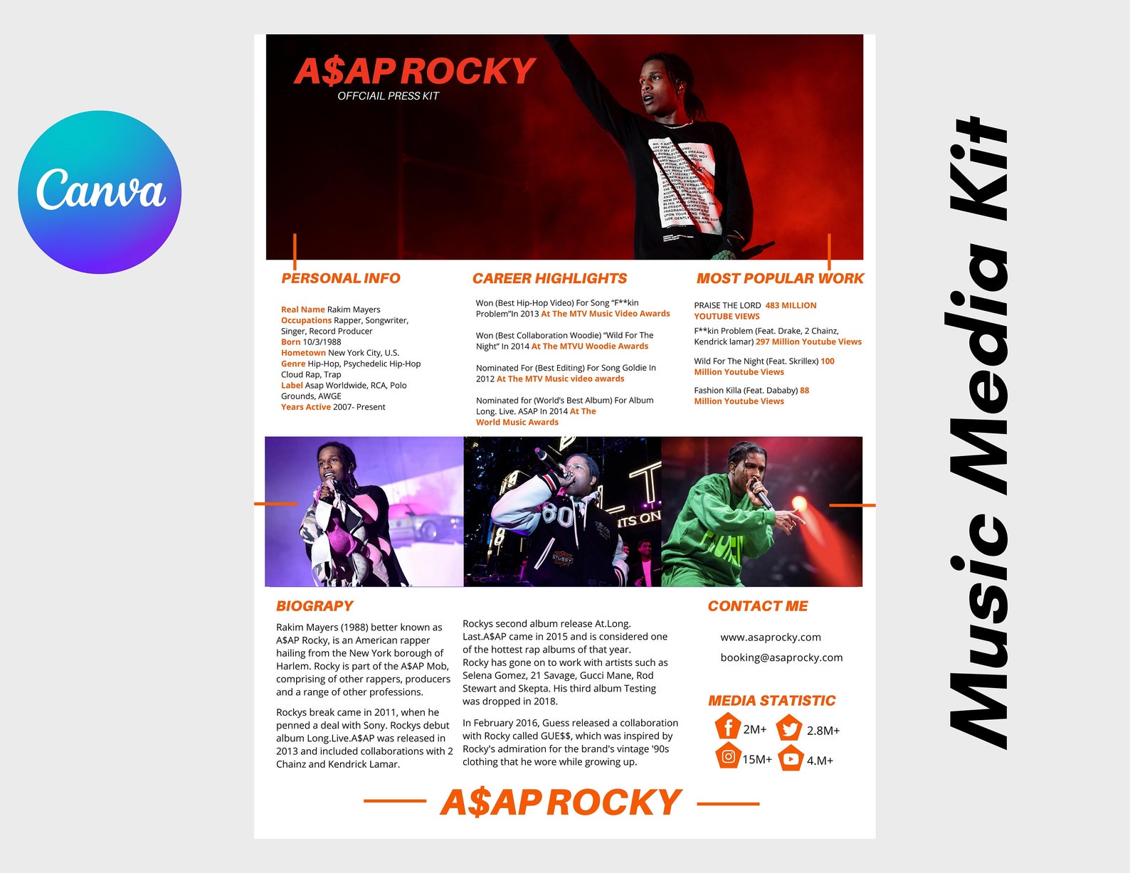 Electronic Press Kit Media Kit Template for Musicians Press Kit for