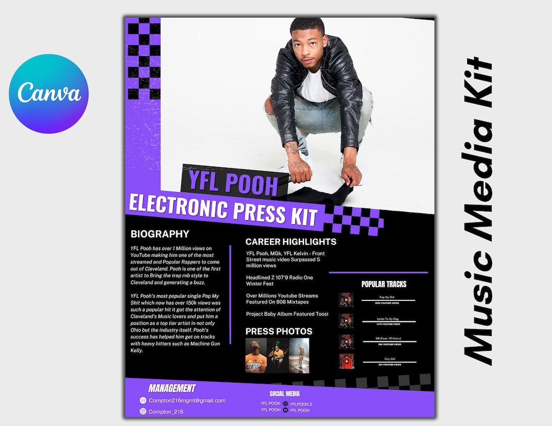 Electronic Press Kit Media Kit Template for Musicians Press Kit for