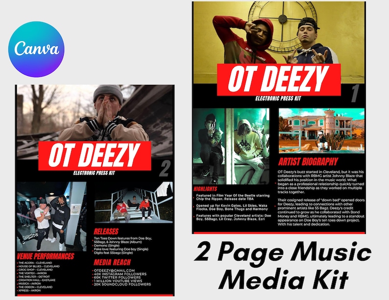 Electronic Press Kit Media Kit Template for Musicians Press Kit for
