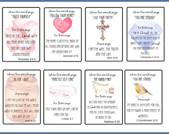 12 Printable Christian Bible verse affirmation cards for real encouragement, Christian gift, Christian encouragement cards