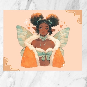 Cartão postal de fada | Fae | Cartão postal para ela | Cartão postal ilustrado | Garota ilustrada