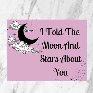a parlé de vous à la lune carte postale | carte postale pour elle | Mini impression d'astronomie | postale illustrée | postale de la lune | Carte postale de l'espace