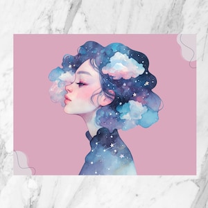 Watercolor Postcard| Postcard For Her | Illustrated Postcard | Illusion Postcard