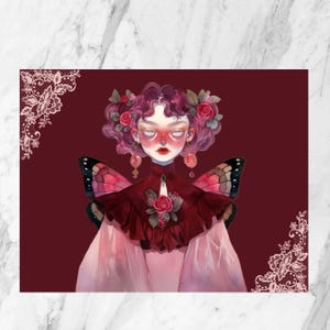 Postal de hadas / Fae / Postal para ella / Postal ilustrada / Niña ilustrada / Postal victoriana