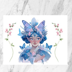 Postal de hadas / Fae / Postal para ella / Postal ilustrada / Niña ilustrada / Postal victoriana