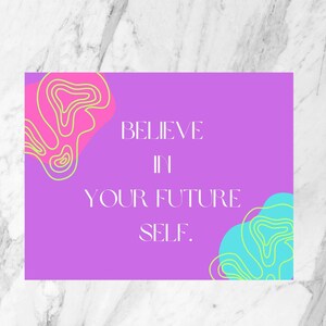 Believe In Your Future Self-Positive Postkarte-Illustrierte Postkarte-Positive Postkarten-Motivierendes Geschenk-Postkarten Set