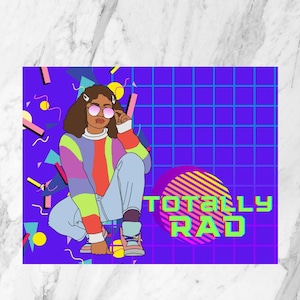 Postal totalmente genial / Vaporwave / Vaporwave de los 80 / Postal de los 80 / Postal de Vaporwave / Postal ilustrada / Postal artística / Impresión artística