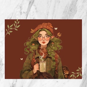 Briefkaart| Postkaart met huisjes | Herfstbriefkaart | Wenskaart| Plakboek| Pennevriendje | Gezellige ansichtkaart| Geïllustreerde briefkaart| Herfstbriefkaart