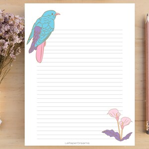 Floral Stationery, Printable Stationery, Digital Letter Writing Paper, Cute Stationary Set, Stationary, Paper Lined, Penpal Letter