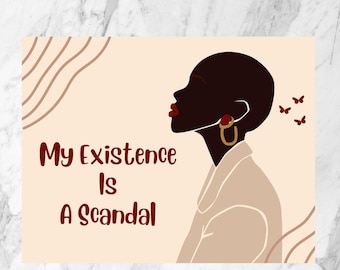 Inspirational Postcard | Feminist Postcard | Motivational Mini Print | Colorful Encouraging Quote Postcard | Black Girl Art