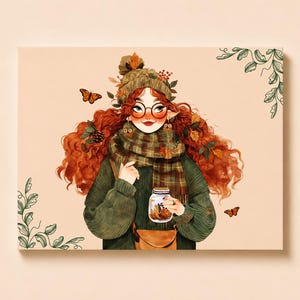Postcard| Cottage core postcard | Fall Postcard | Greeting Card| Scrapbook| Penpal | Cozy Postcard| Illustrated Postcard| Autumn Postcard