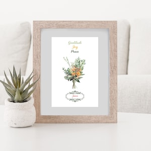 June Birth Flower Watercolor Digital Wall Art, Printable Motivational Gift, Honeysuckle Downloadable Poster