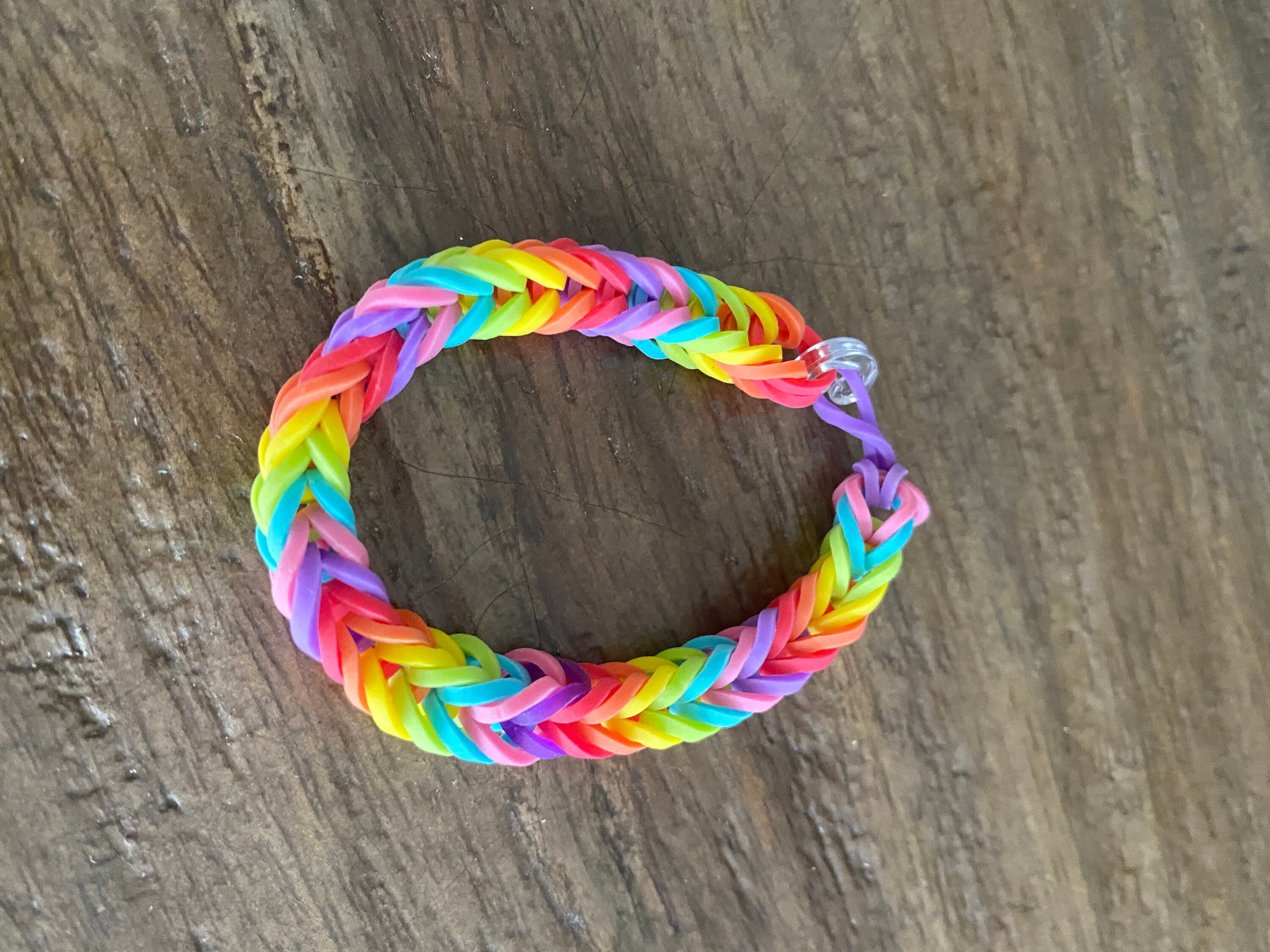 Rainbow Friendship Bracelet Rainbow Loom Band Girls Bracelet Etsy