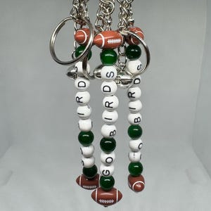 GO BIRDS Football Beaded Keychain | Eagles Fan Gift | Game Day Accessory | Philly Pride | Handmade Sports Keychain