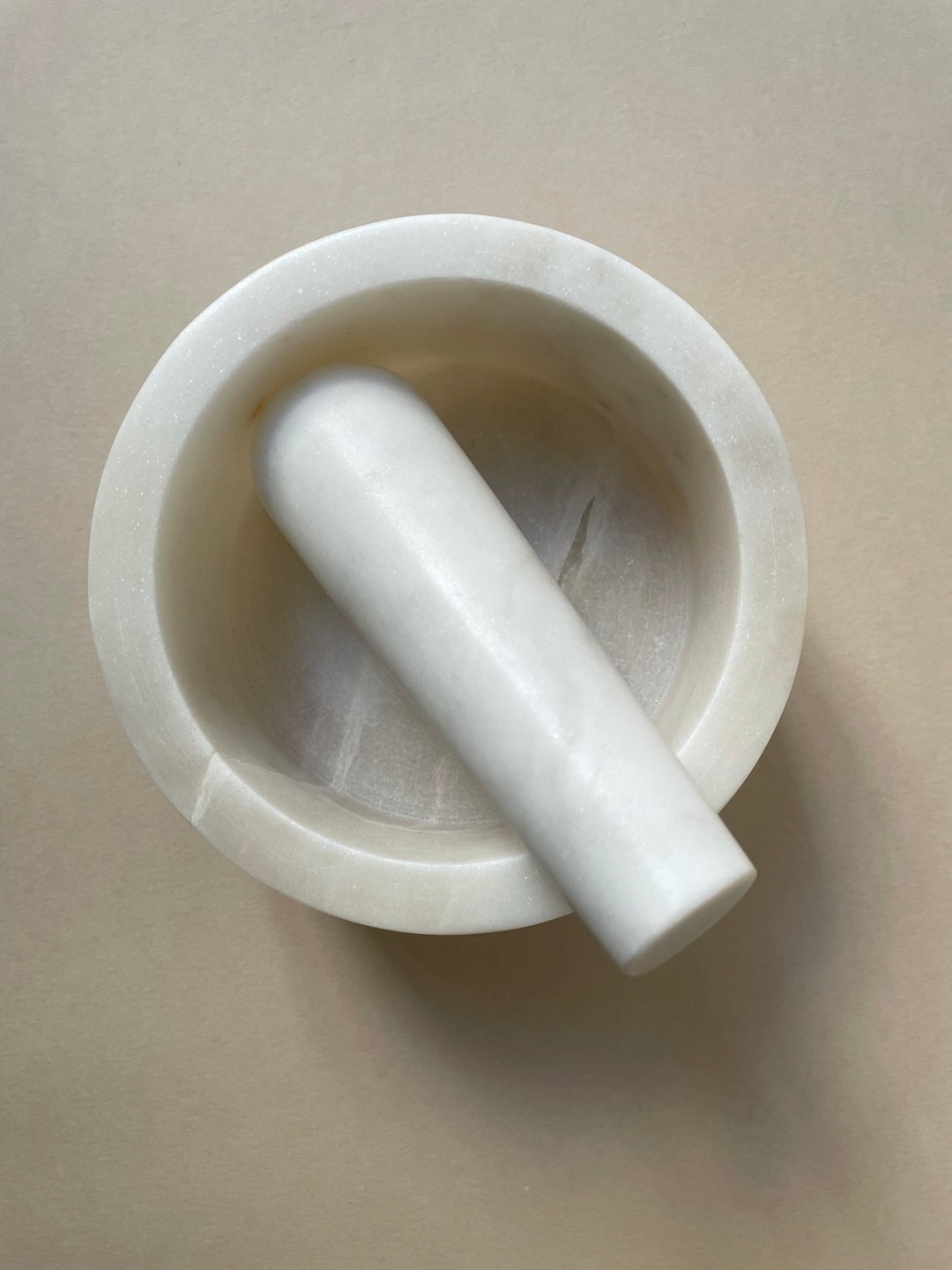 White Marble Mortar and Pestle, Herb Grinder Bowl, Marble Spice Grinder