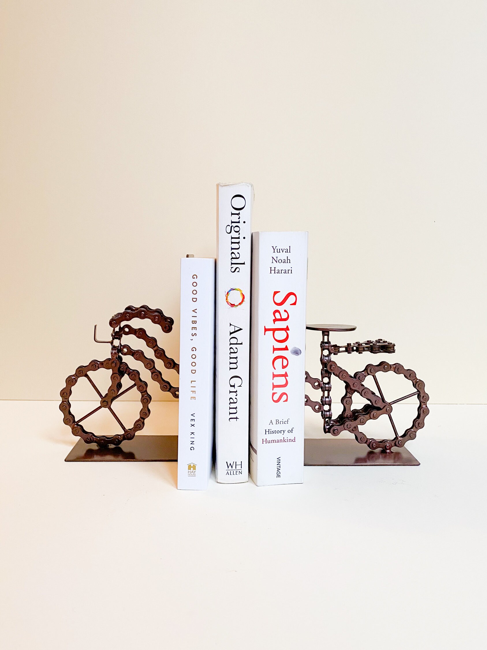 Bicycle Chain Copper Bookend, Modern Bookend Ends, Book End Unique ...