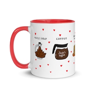 Liebe Sie rote Herzen personalisierte Tasse | Keramik Kaffeetasse | Geburtstag Valentinstag Geschenk
