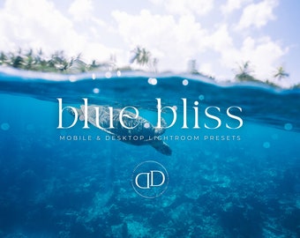 20 Blue Bliss Lightroom Presets | Ocean, Water, Pool, Outdoor, Nature, Family Presets, Influencer Instagram Preset, Photo Editing