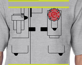 Firefighter Uniform Costume Shirt Digital Cut Files - Cricut - SVG - Silhouette Cameo - PNG - EpS - PDF - DxF - Fire Department