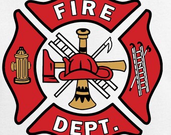 Fire Dept. Badge Digital Cut Files - Design Files - Cricut - SVG - Silhouette Cameo - PNG - EpS - PDF - DxF - Fire Department