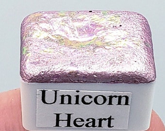 Unicorn mica metallic watercolor, sparkly colorshift handmade art gift for artists in calligraphy, hand lettering, junk journaling, painting