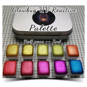 Mirror Chrome mica metallic watercolor, sparkly colorshift handmade palette gift for artists in calligraphy, hand lettering, junk journaling
