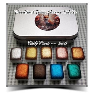 Mirror Chrome mica metallic watercolor, sparkly colorshift handmade palette gift for artists in calligraphy, hand lettering, junk journaling