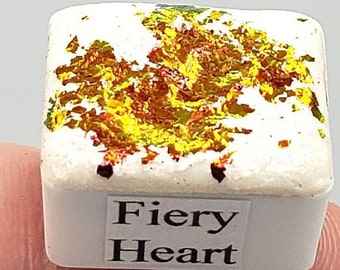 Fiery mica metallic watercolor, sparkly colorshift handmade art gift for artists in calligraphy, hand lettering, junk journaling, painting