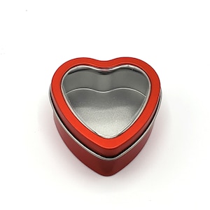 Red or Pink Hearts empty metal en plein air watercolor palette tin with lid, art supply container gift for artist Half Pans or Full Pans