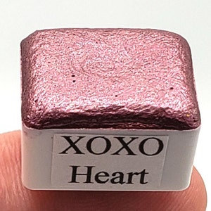 Pink mica metallic watercolor, sparkly colorshift handmade art gift for artists in calligraphy, hand lettering, junk journaling, painting